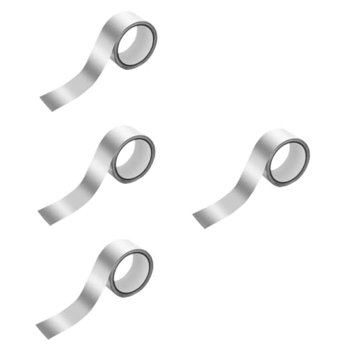 Lurrose 4 Rollen Folienband Aluminium wickeln klebrig Gewebereparaturband reflective tape hitzebeständiges klebeband HVAC-Klebeband für Kanäle Metallband für Rohrleitungen Silver von Lurrose