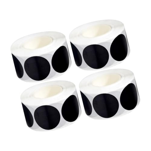 Lurrose 4 Rollen Schwarze Runde Aufkleber Je Selbstklebend Vielseitige Blanko Etiketten für Küche Büro Klare Markierung und Farbcodierung von Lurrose