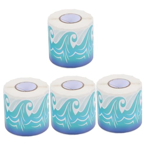 Lurrose 4 Rollen Wellenrandaufkleber scrapbooking sticker scrapbook stickers fensterpolster Blaue Bordüre dekoration Cartoon-Randaufkleber entzückende Grenzaufkleber PVC selbstklebend Blue von Lurrose