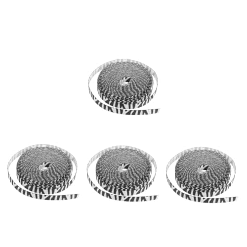 Lurrose 4 Rollen Zebra-gurtband Gestaltetes Paketband Geschenkband Schneidbares Band Thematisiert Band Mit Nutztieren Stoff Für Festival-paketband Wickeln Bastelbänder Schleife Polyester von Lurrose