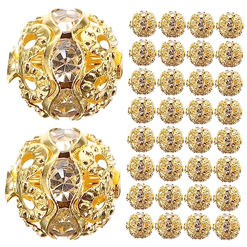 Lurrose 4 Sätze Ausgeschnittenes Strass-armband-zubehör Herstellung Gold Spacer Für Reize Uv Schmuck Machen Beads for Jewellery Diy-perlenverzierung Kleine Perlen Metall 100 Stück * 4 von Lurrose