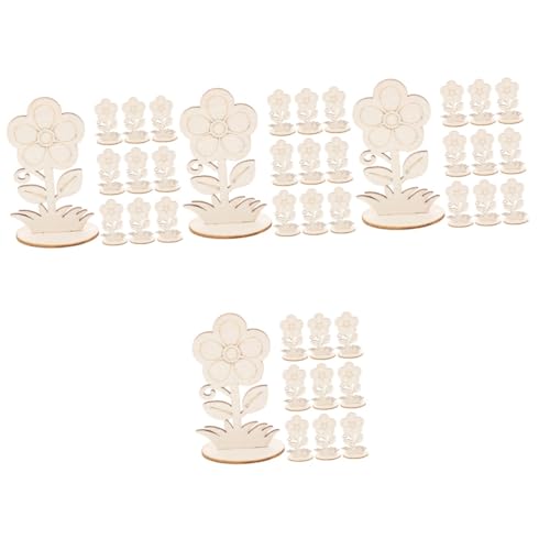 Lurrose 4 Sätze Blumen Ornamente Farbige Holzblumen Blumenmuster Zum Ausmalen Holzblumen Für Zuhause Dekorationen Unvollendet Bausatz Blumendekor Aus Holz Blumenausschnitte 10 Stück * 4 von Lurrose
