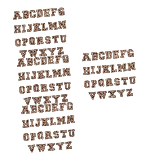 Lurrose 4 Sätze Buchstaben-patch Stickerei Kleidung Dekoration Stoffdekoration Flicken Für Bekleidung Buchstabenpatches Kleben Farbige Kleidungsflecken Flanell Light Brown 26 Stücke * 4 von Lurrose