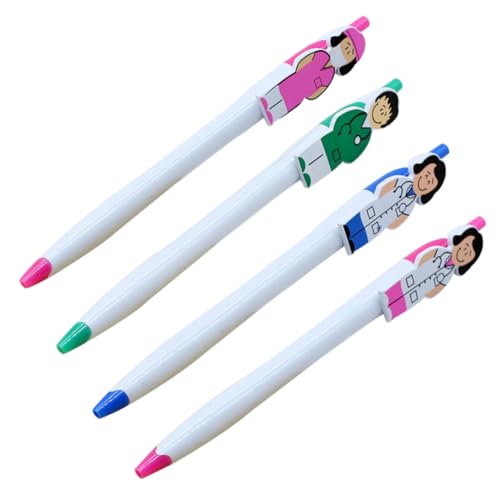 Lurrose 4 Sätze Cartoon-briefpapier-stifthalter Lustig Stifte Für Krankenschwestern Pflege Schreibstift Für Den Täglichen Gebrauch Büroschreibstift Kugelschreiber Plastik 4 Stück * 4 von Lurrose