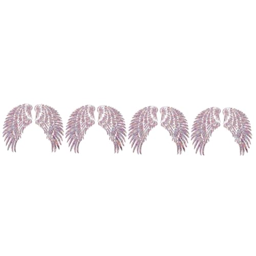 Lurrose 4 Sätze Flügel Bestickter Aufnäher Miniflügel Patch Engelsflügel Zum Basteln Flügelanhänger Feenflügel Engelsflügel Kostüm Stoff Flügel Erwachsen Flecken Für Stickgarn 2 Stück * 4 von Lurrose