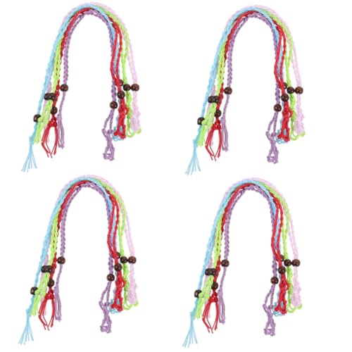 Lurrose 4 Sätze Geflochtene Halskette Mit Anhänger Schmuck Herstellen Schmuck Selbstmachen Decorative Accessories Schlüssel Kabel Leerer Steinhalter Steinkäfig-anhänger Seil 5 Stück * 4 von Lurrose