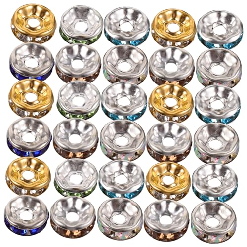 Lurrose 4 Sätze Glasperlen Schmuck Machen Schmuck Basteln Zubehör Schmuckherstellungszubehör Schmuckperlen Runden Perlen-kit Lose Halskette Abstandsperle Perlen-anhänger 200 Stück * 4 von Lurrose