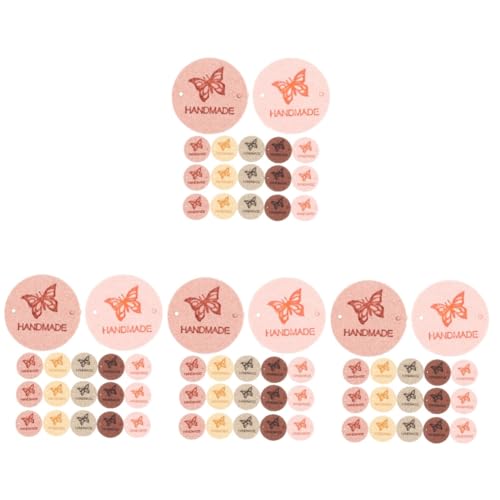 Lurrose 4 Sätze Handgemachte Etiketten Für Kleidung Bunte Nählabels Hochwertigem Material Für Handarbeiten Taschen Hüte Und Mehr Designs Farben Für Kreative Diy Projekte 50 Stück * 4 von Lurrose