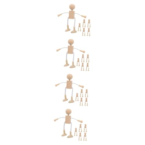 Lurrose 4 Sätze Holzspielzeug Puppe Figur Unvollendet Herstellung Zahlen Bastelzeug Für Für Boys Toys Holzhandwerk Holzleute Diy-bastelmaterial Aus Holz 6 Stück * 4 von Lurrose