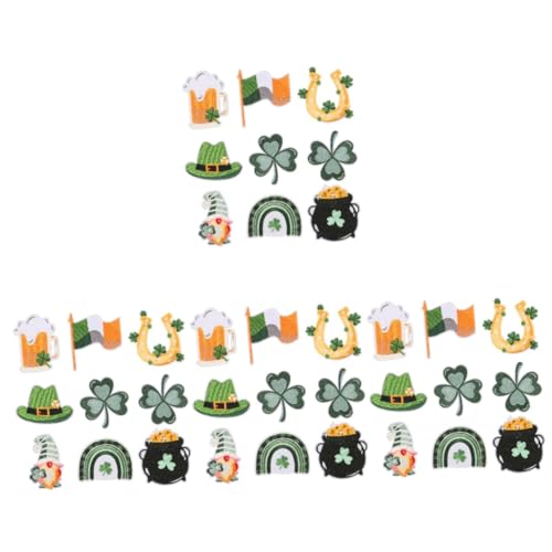 Lurrose 4 Sätze Kleeblatt Patch Stoff Flicken Für Jacken Flicken Aufnähen Glucksbringer Apfelding Ornaments Dekoration Reparaturflicken Für Kleidung Taschenaufnäher Polyester 9 Stück * 4 von Lurrose