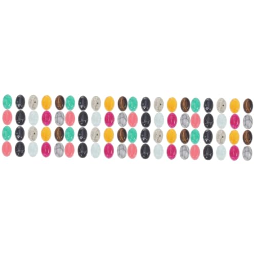 Lurrose 4 Sätze Oblate Nummer Kleine Stein Charms Steine ​​Perlenarmband Herstellungsset Erwachsene Cabochons Für Natürliche Große Flache Kuppel DIY Oval Stein 20 Stück * 4 von Lurrose