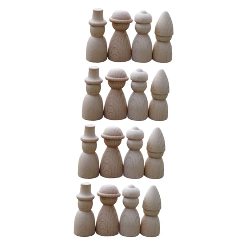 Lurrose 4 Sätze Peg-puppenkörper Leute Zum Malen Aufstecken Anbindung Diy Holzpuppe Sandtisch Holzpuppe Diy-graffiti-puppen Leute Pfeifen Sandtisch Liefern Hölzern 4 Stück * 4 von Lurrose