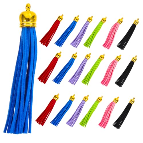 Lurrose 4 Sätze Quasten-anhänger Aus Leder Lederquaste Diy Lederanhänger Schlüsselanhänger Süß Süße Schlüsselanhänger-accessoires Bunt Schlüsselanhänger Aus Leder Mit Quasten 32 Stück * 4 von Lurrose