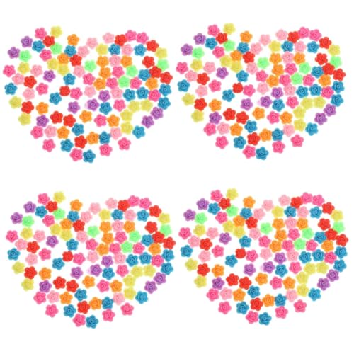 Lurrose 4 Sätze Schmuckzubehör Perlen Für Künstliche Rosen Blumen Bunt Uv Decoratiuni Craciun Wehnachtsdeko Schmuck Machen Rosen-anhänger Blumenperle Selber Machen Harz 200 Stück * 4 von Lurrose