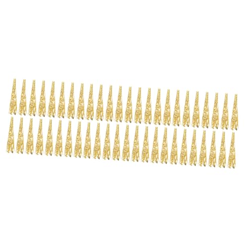 Lurrose 4 Sätze Schmuckzubehör Perlenkappe Perlen Für Schmuckhersteller Herstellung Diy-schmuckfunde Crimpen Perlen, Perlenkappen Lose Charm-perlen Metall Golden 120 Stück * 4 von Lurrose