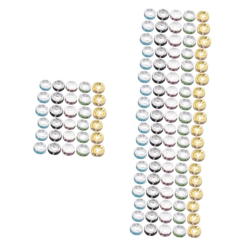 Lurrose 4 Sätze Spurverbreiterungssicke Bausätze Makramee-perlen Sicherungsperlen Edelstein Kristallperlen Glasperlen Bastelset Armbandzubehör Armband Diy Liefert Legierung 300 Stück * 4 von Lurrose