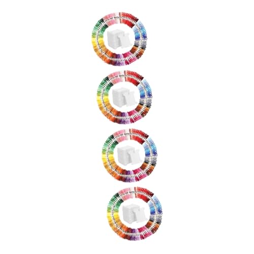 Lurrose 4 Sätze Stickgarn In 100 Farben + 100 Weiße Fadenwickelkarten Kreuzstich Nähgarn Baumwollfaden Sticktwist Set Stickgarn Floss Set DIY Herstellung 100 Stück * 4 von Lurrose
