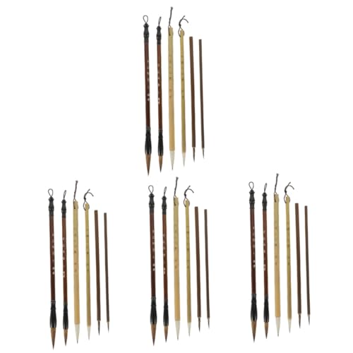 Lurrose 4 Sätze Traditionelle Kalligrafie Tintenpinsel Pinsel Für Kalligrafie Tuschepinsel Malen Kalligrafiestifte Zum Schreiben Traditioneller Kalligraphiepinsel Kunst Hölzern 6 Stück * 4 von Lurrose
