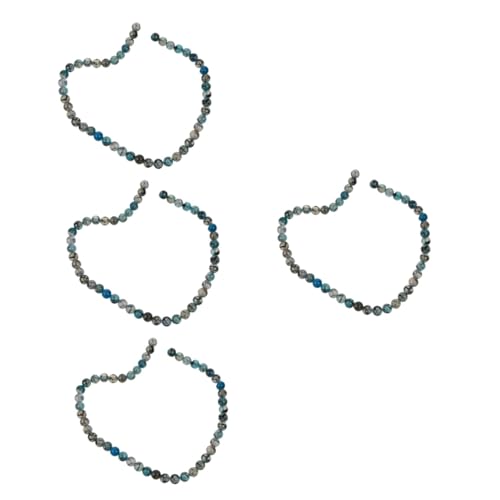 Lurrose 4 Saiten lose Perlen aus blauem Achat bastelsets für hochzeitsdeko Steinperlen zur Schmuckherstellung Perlen für Schmuckhersteller Armbinde DIY -Schmuckzubehör Blue von Lurrose