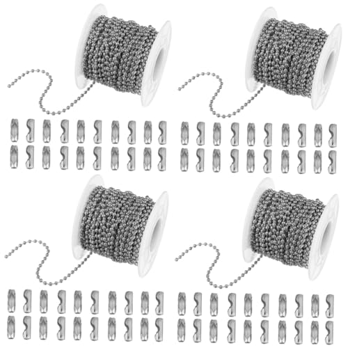 Lurrose 4 Stück 24 DIY Schmuckzubehör Kupfer Eisen Edelstahl Wellenperlenkette Halskette Kette Halskette Herstellung Kette Halsketten Perlenkette Halskette Schlüssel Die Kette Schmuck von Lurrose