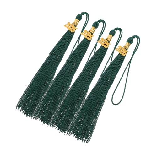 Lurrose 4 Stück Graduierungskappe Quasten graduierte Quasten Doktorhut Quasten Grad Quaste Gedenk-Abschlussquaste Hutquasten für den akademischen Abschluss Zinklegierung Green von Lurrose
