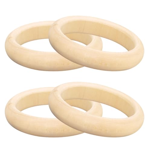 Lurrose 4 Stück Holzarmbänder für Unfertige Diy Holzringe zum Basteln Natürliche Holzmaterialien für Kreative Bastelprojekte für Malen und Gestalten Lurrose 4 Stück Holzarmbänder für Unfertige Diy Holzringe zum Basteln Natürliche Holzmaterialien für Kreative Bastelprojekte für Malen und Gestalten von Lurrose