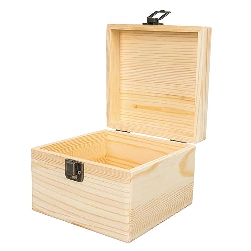 Lurrose 4 Stück Holzkisten DIY Aufbewahrungsboxen Aus Holz Unlackiertes Holz Kunsthandwerk Schmuck Organizer Holz Aufbewahrungsbehälter Malzubehör DIY Schmuck Aufbewahrungsboxen von Lurrose