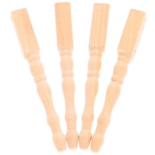 Lurrose 4 Stück Mini -tischbeine Miniatur-möbelteile Miniatur-holzmöbel Puppenhaus-miniatur-tischbeine Miniatur-möbelzubehör Miniaturhauszubehör Miniatur-möbelbeine Beige Birke von Lurrose