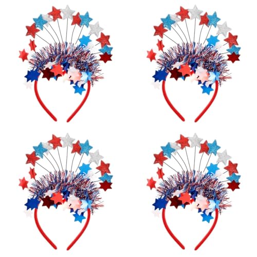 Lurrose 4 Stück Pentagramm-Stirnband automatischer Blumentopf kommerziell retro haarschmuck Party-Dekoration Haarband Cosplay-Zubehör Partydekorationen zum Unabhängigkeitstag Vlies von Lurrose