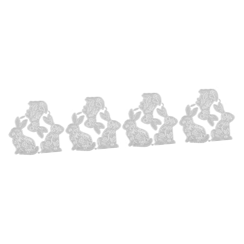 Lurrose 4 Stück Präge messer form Wort Häschen Stanzformen stirbt für die Kartenherstellung Hase Foto Album-Stanzformen Schneidwerkzeug Kohlenstoffstahl Silver von Lurrose