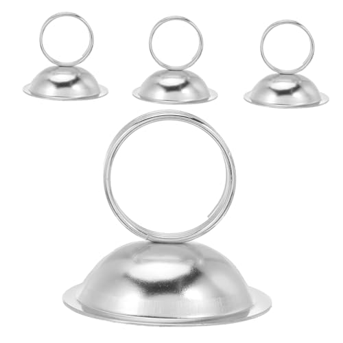 Lurrose 4 Stück Runder Metall-cliphalter Stabiler Memo Fotohalter mit Halbkugelförmiger Basis Vielseitiger Tischkartenhalter für Büro Zuhause und Party Kompakter Organizer für Notizen von Lurrose