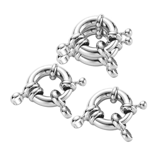 Lurrose 4 Stück Schmuckzubehör schmuck stecker runde enge Ringverschlüsse Federverschlüsse Armbandverschlüsse und Verschlüsse Schmuckverschlussanschluss runder Verschluss Kupfer Silber von Lurrose
