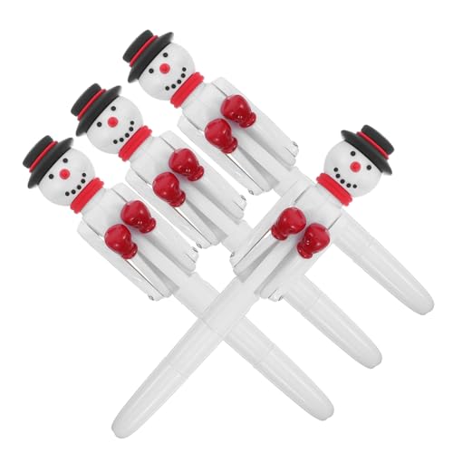 Lurrose 4 Stück Schneemann Boxhandschuh Kugelschreiber Stressabbau Lustiger Weihnachts-stift Interaktives Schreibgerät für Schule Büro Weihnachtsfeier von Lurrose