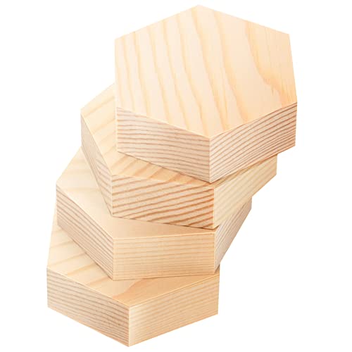 Lurrose 4 Stück Sechseckige Kiefernspäne Zum Selbermachen Holzausschnitte Holzverzierungen Sechseckige Ausschnitte Zum Basteln Bastelmaterial DIY Holzspäne Holzscheiben Zum von Lurrose