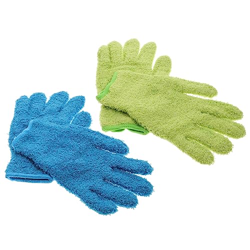 Lurrose 4 Stück Staubhandschuhe aus Fasern Reinigungshandschuhe Cleaning Gloves Staub saubere Handschuhe Handschuhtücher zum Abstauben Fensterrollos Werkzeug Autohandschuhe abstauben Wagen von Lurrose