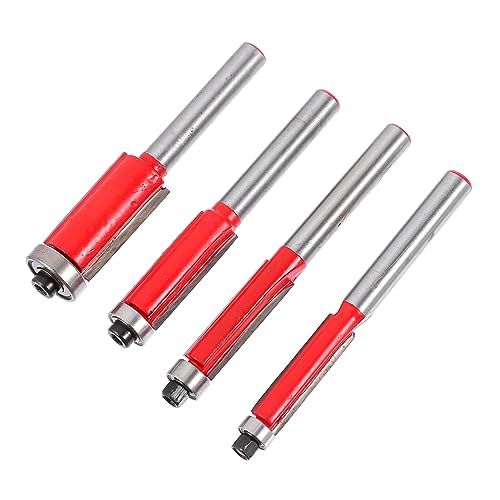 Lurrose 4 Stück Teiliges Flush Trim Router Bits Holzfräser mit Lager für Präzises Trimmen für Diy Projekte und Möbelverzierung von Lurrose