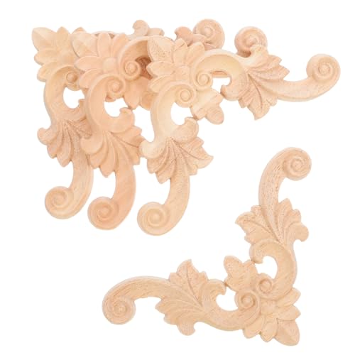 Lurrose 4 Stück Teiliges Holzschnitzerei Applikationen mit Europäischem Blumen eckdesign Unbemalte Möbelornamente zur Dekorativen Verschönerung von Schranktüren und Wohnaccessoires Lurrose 4 Stück Teiliges Holzschnitzerei Applikationen mit Europäischem Blumen eckdesign Unbemalte Möbelornamente zur Dekorativen Verschönerung von Schranktüren und Wohnaccessoires von Lurrose
