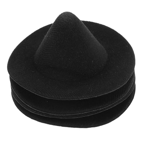 Lurrose 4 Stück Teiliges Mini Hexenhüte Schwarz Wiederverwendbar Halloween DIY Dekoration Puppenhaus Zubehör Basteln Zauberer Hüte für Party und Garten von Lurrose