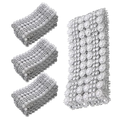 Lurrose 4 Stück Teiliges Strassband für Kostüme Dekoratives Zuschneidbares Kleidungstrim mit Reihen Silber für Diy Mode Hochzeitsfeiern und Partys von Lurrose