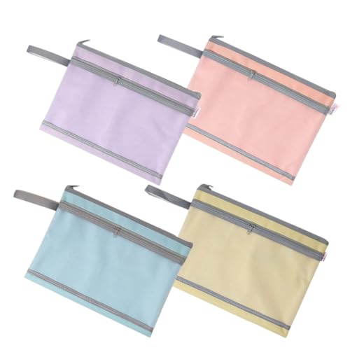 Lurrose 4 Stück Teiliges Transparente Reißverschluss Datei Tasche Dokumenten Organizer für Büro Schule und Zuhause Hochwertige Oxford und Materialien Sichtdesign Tragbar Verschiedenen von Lurrose