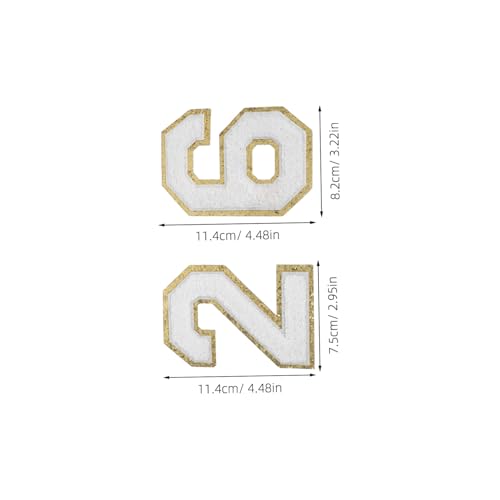 Lurrose 4 Stück Weiße Chenille-zahlen-aufnäher mit Goldfarbenem Rand zum Aufbügeln Bestickte Polyester-patches für DIY Kleidung Sporttrikots Hüte Rucksäcke Vielseitiges Textil-zubehör Lurrose 4 Stück Weiße Chenille-zahlen-aufnäher mit Goldfarbenem Rand zum Aufbügeln Bestickte Polyester-patches für DIY Kleidung Sporttrikots Hüte Rucksäcke Vielseitiges Textil-zubehör von Lurrose