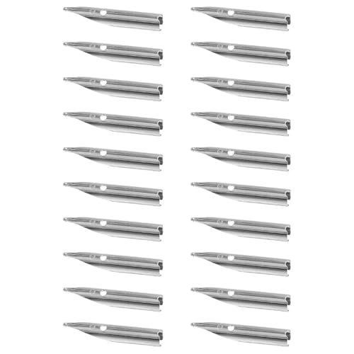 Lurrose 40 Stk Kalligraphie-Federn für Dip Pens Ersatzfedern für Füllfederhalter Füllfederhalterfedern Tintenstiftspitzen Schüler-Stiftspitzen Kalligraphie-Metallfedern Silver von Lurrose