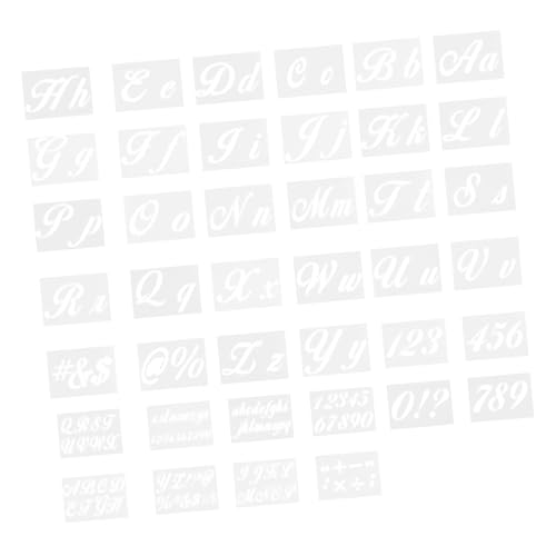 Lurrose 40 Stück Alphabet-malvorlage Malschablonen Lesezeichen Kratzen Blattschablonen Zum Malen Schablonen Ziehen Mini-schablonen Wiederverwendbare Schablonen Zum Malen Das Haustier Beige von Lurrose
