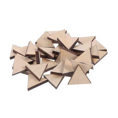 Lurrose 40 Stück Bastelholzplatte Holz Bastelmaterial Holzfliesen für Bastelprojekte Holz für Kunsthandwerk DIY Holzdeko unvollendete Holzausschnittfliesen Fliesen für das Handwerk Beige von Lurrose