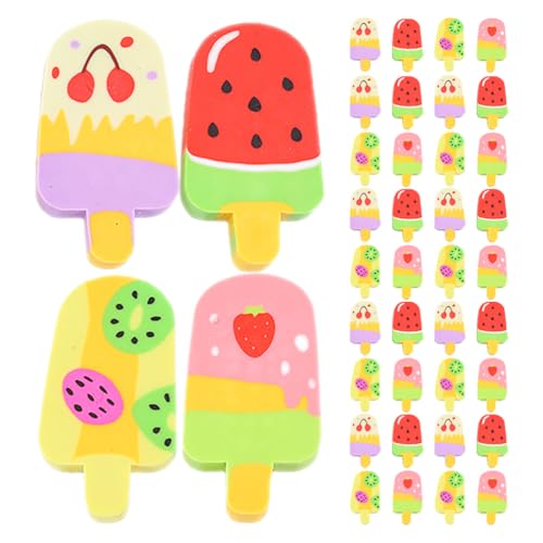 Lurrose 40 Stück Eiscreme-Radiergummis: Lustige, süße Mini-Radiergummis in Fruchtform für Kinder, Schulbedarf, Klassenzimmer-Belohnungen, Partygeschenke von Lurrose