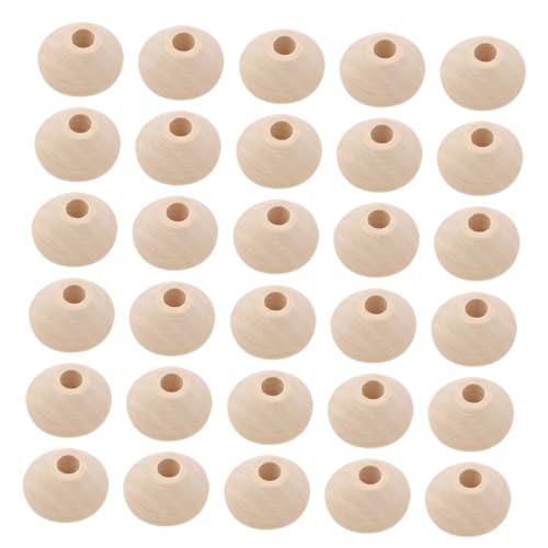 Lurrose 40 Stück Holz Abacus Perlen Unlackiert Naturfarben Runde Holzperlen Für Diy Schmuck Babyarmbänder Basteln Zubehör von Lurrose