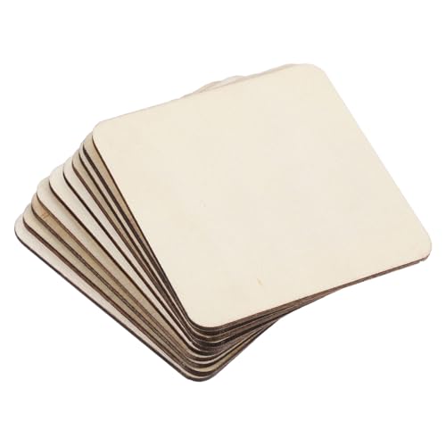 Lurrose 40 Stück Leere Holzquadrate Leere Holzausschnitte Holzausschnitte Zum Basteln Mini Holzornamente Unlackierte Holzquadrate Unlackierte Holzornamente von Lurrose