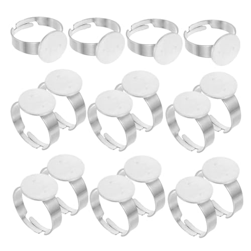 Lurrose 40 Stück Verstellbare Flache Ringrohlinge Bezel für Diy Schmuckherstellung für Kreative Projekte und Vielseitige Anlässe von Lurrose