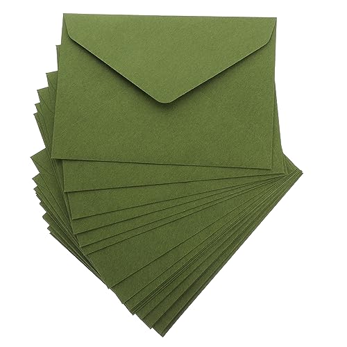 Lurrose 40 Stück Vintage-Umschlag Dampf Favoriten farbig mit Schreibwaren Ort Hochzeitsumschlag Grußumschläge Umschläge für Karten Umschläge für die Einladung Papier Green von Lurrose