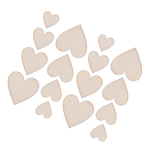 Lurrose 400 Stück Herzform Holzscheiben für Diy Basteln Kreative Holzchips für Handwerk Dekorationen und Unbehandelt Verschiedene für Hochzeiten und Feiertage von Lurrose